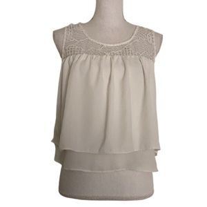 ZARA blouse sleeveless lace layered